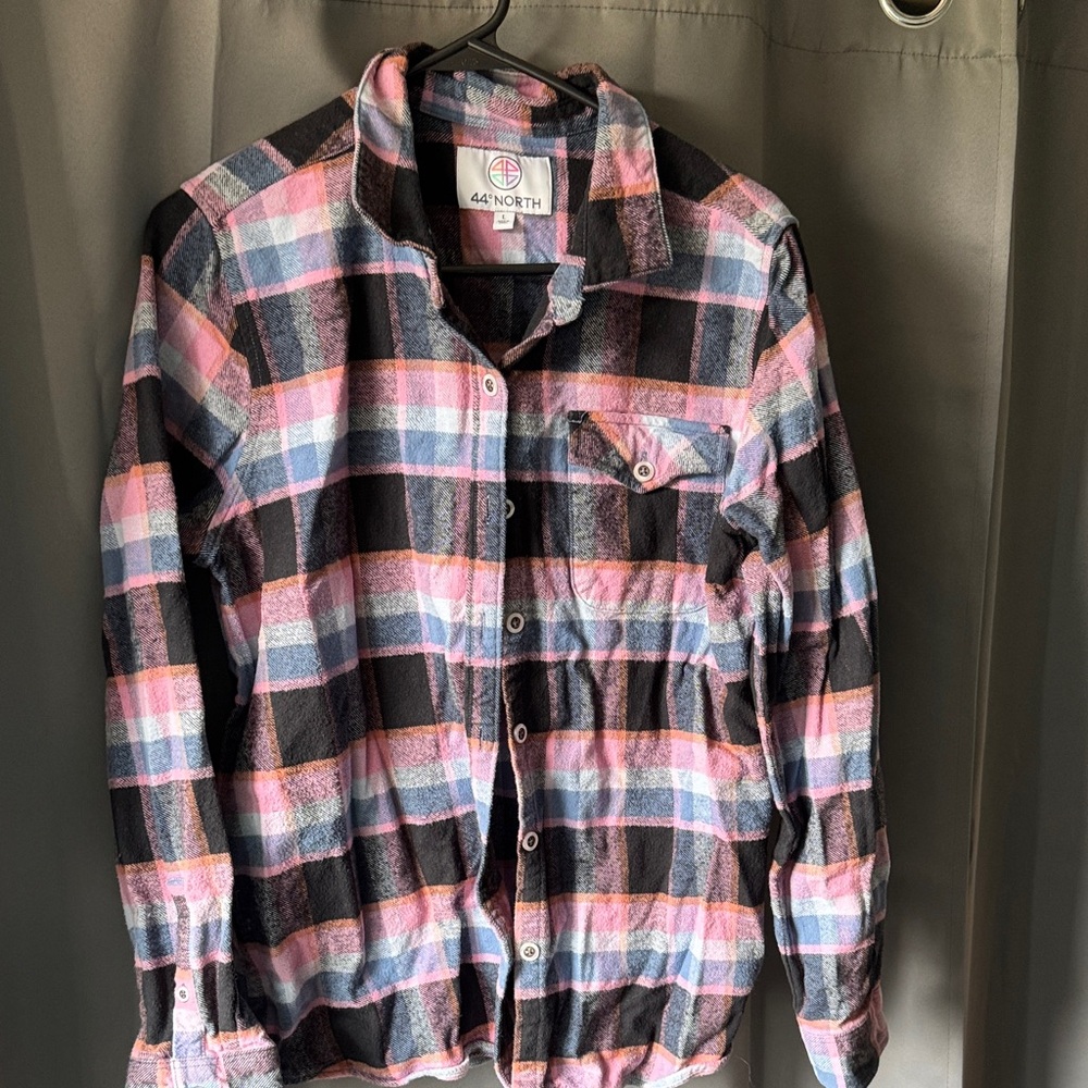 Women’s Plaid Flannel Shirt - Black, Pink, Blue